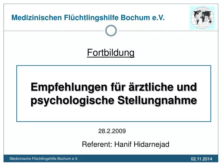 medizinischen fl chtlingshilfe bochum e v