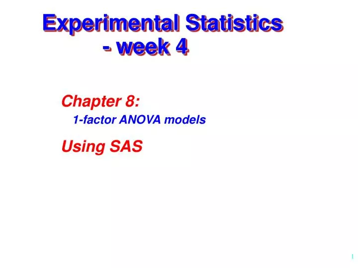 experimental statistics week 4