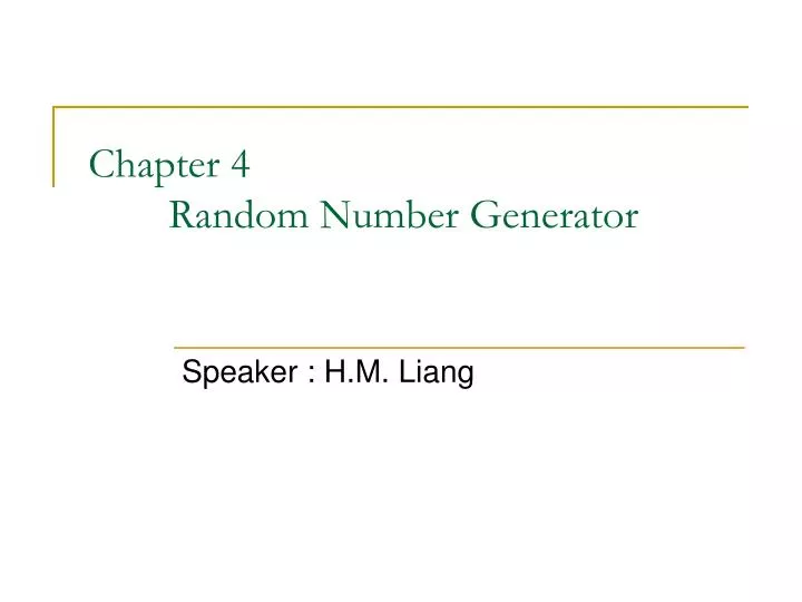 chapter 4 random number generator