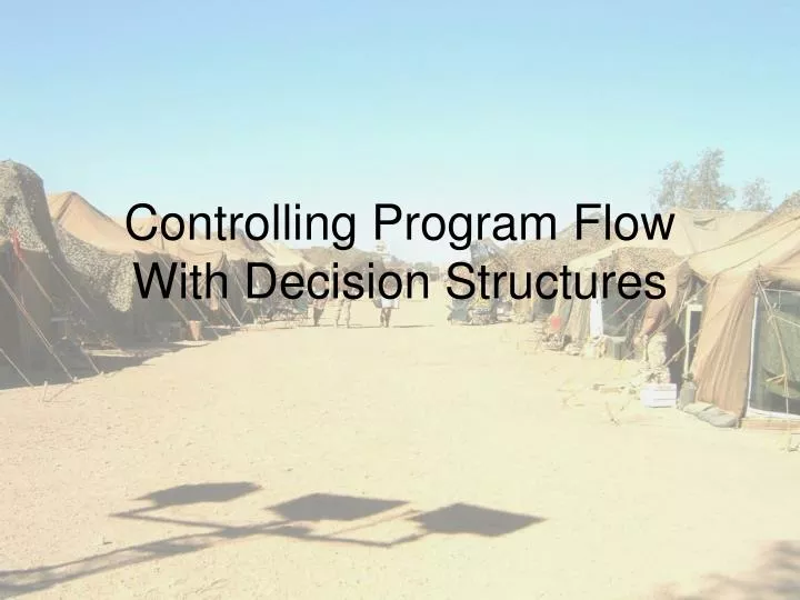 controlling program flow with decision structures