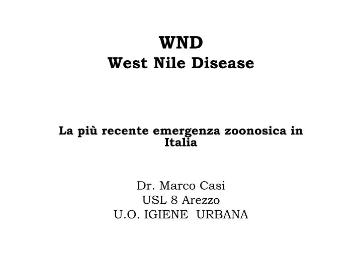wnd west nile disease