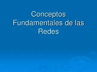 conceptos fundamentales de las redes