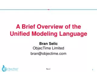 A Brief Overview of the Unified Modeling Language