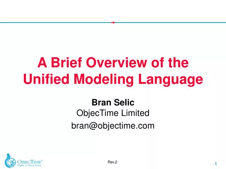 a brief overview of the unified modeling language
