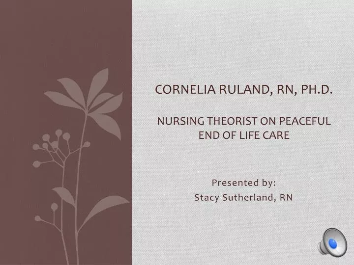 cornelia ruland rn ph d nursing theorist on peaceful end of life care
