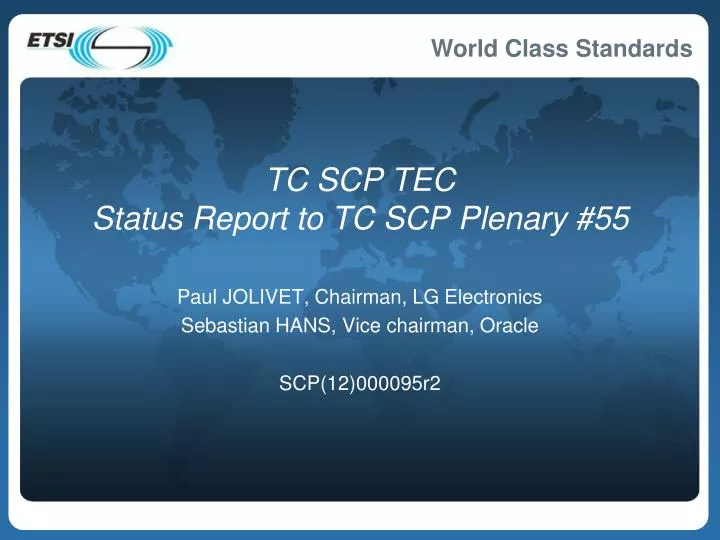 tc scp tec status report to tc scp plenary 55