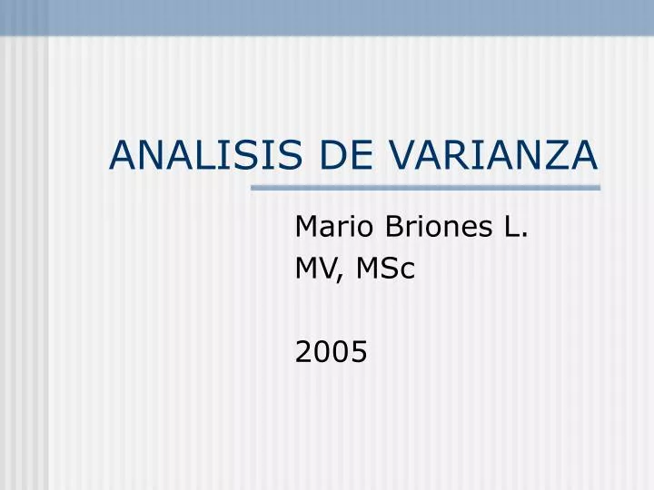 analisis de varianza