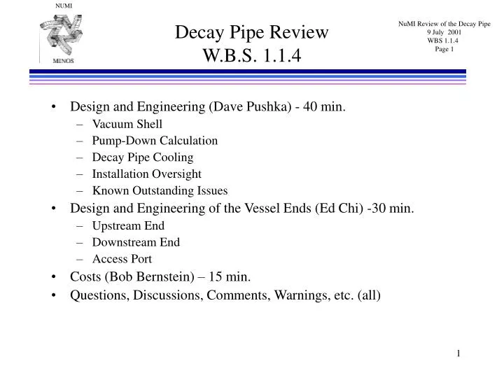 decay pipe review w b s 1 1 4
