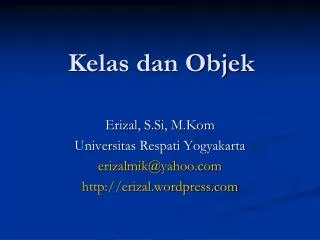 kelas dan objek