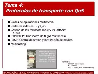 Tema 4: Protocolos de transporte con QoS