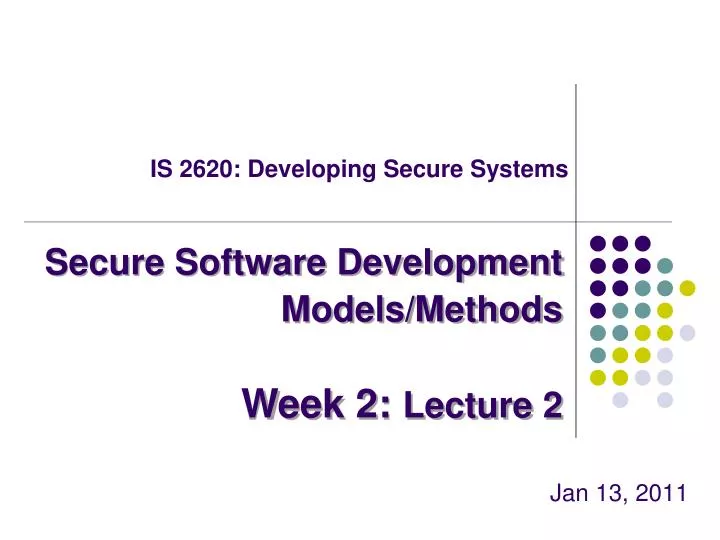 is 2620 developing secure systems