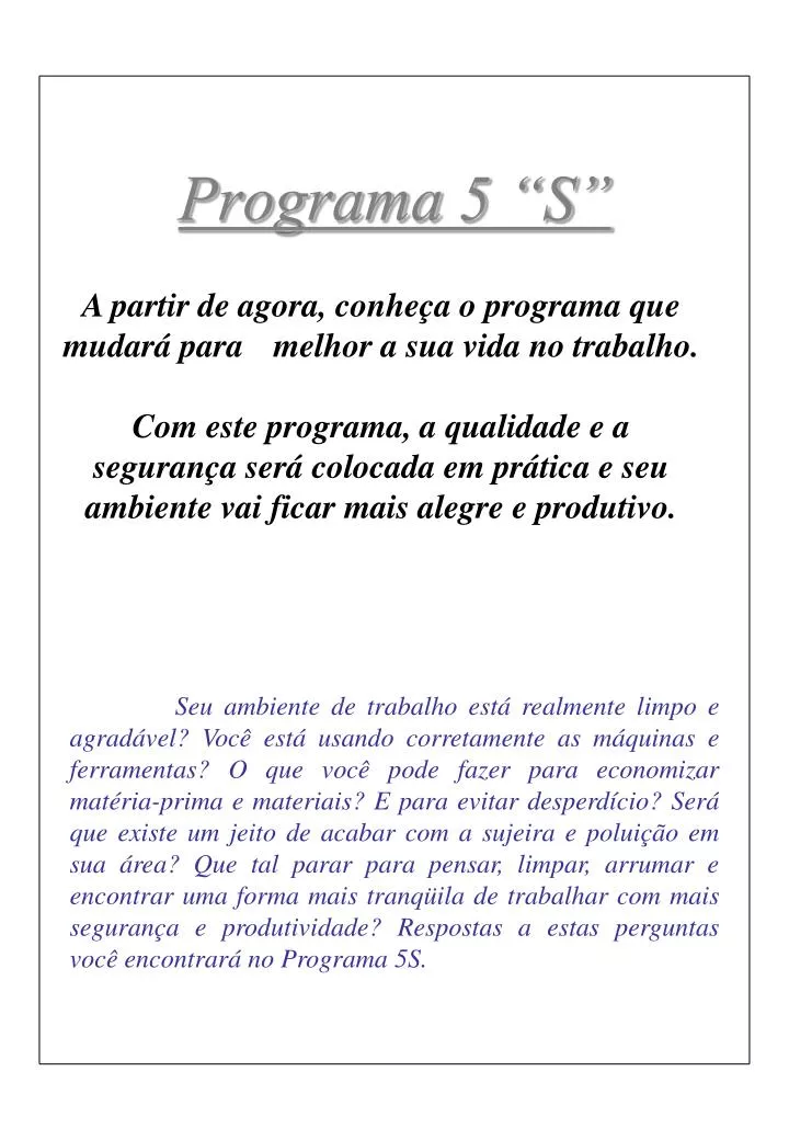 programa 5 s