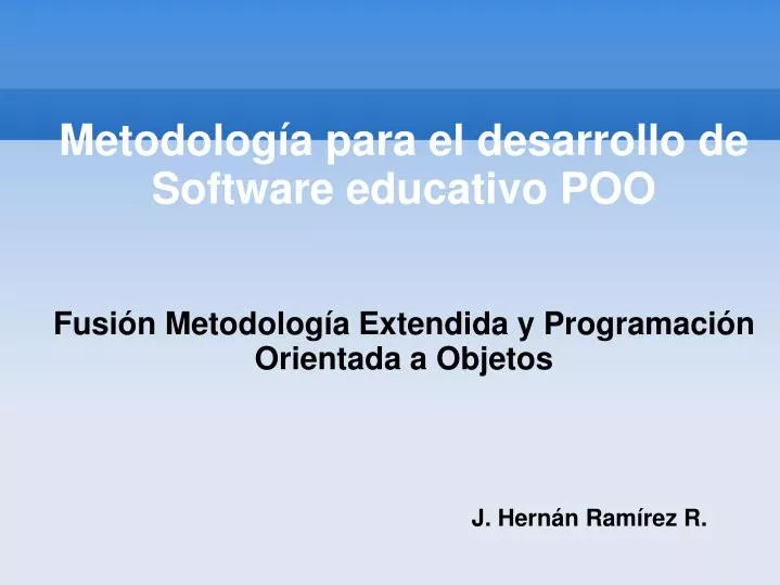 metodolog a para el desarrollo de software educativo poo