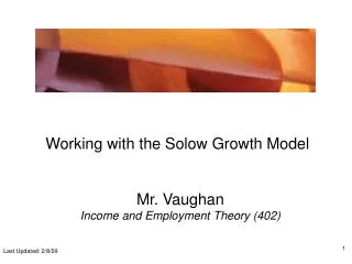 Working with the Solow Growth Model
