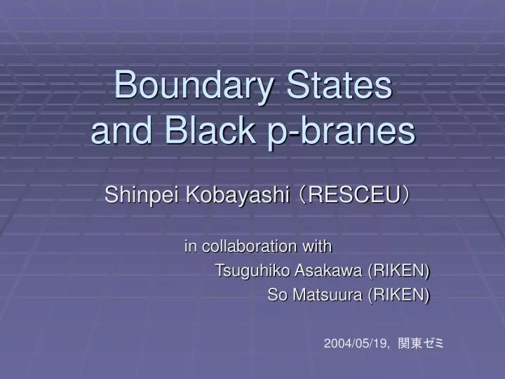 boundary states and black p branes