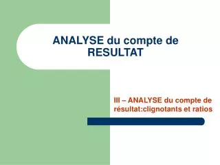 analyse du compte de resultat