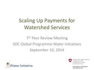 Scaling Up Payments for Watershed Services