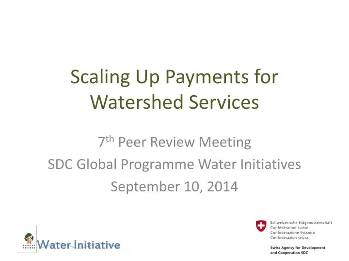 scaling up payments for watershed services