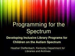 Programming for the Spectrum