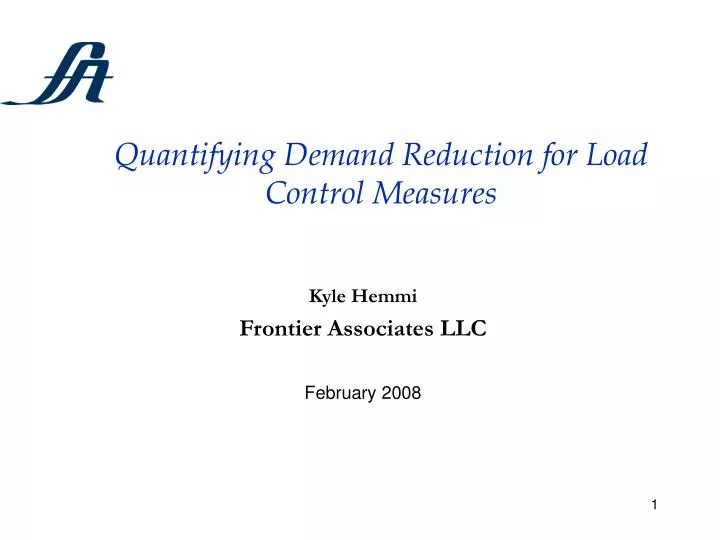 quantifying demand reduction for load control measures
