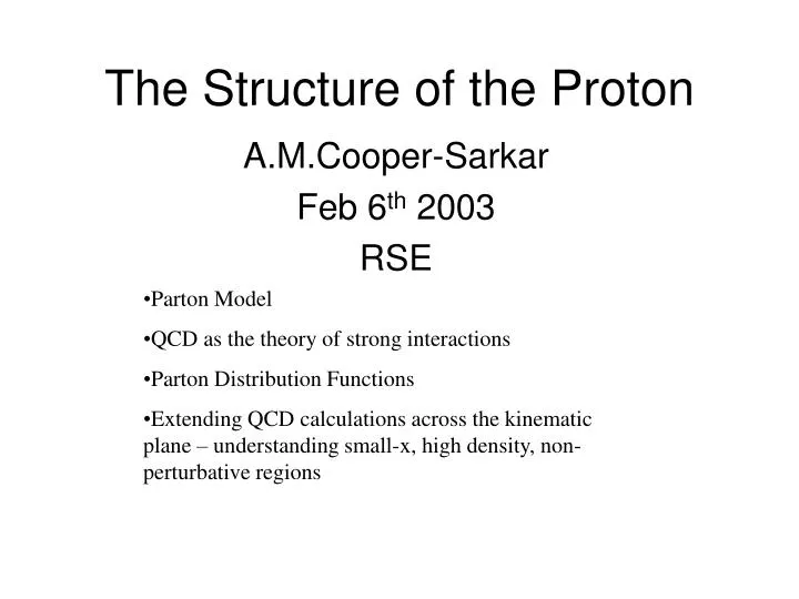 the structure of the proton