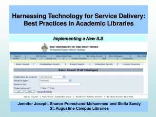 Harnessing Technology for Service Delivery: Best Practices in Academic Libraries