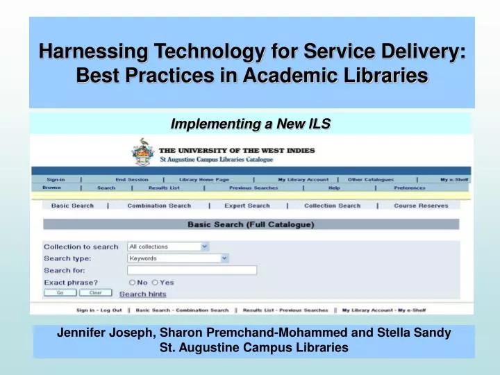 harnessing technology for service delivery best practices in academic libraries