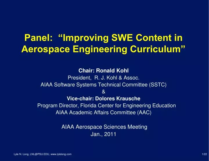 panel improving swe content in aerospace engineering curriculum
