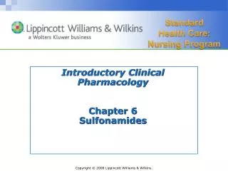Introductory Clinical Pharmacology Chapter 6 Sulfonamides