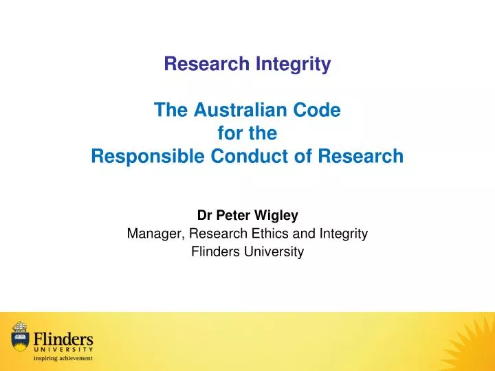 research integrity the australian code for the responsible conduct of research