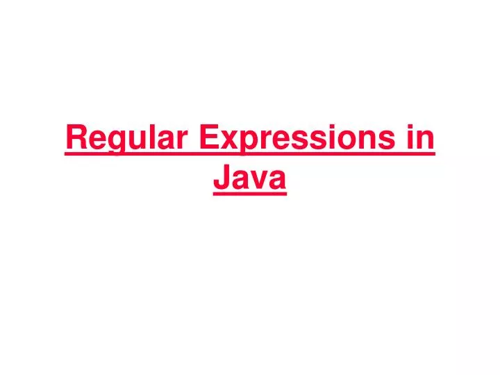regular expressions in java
