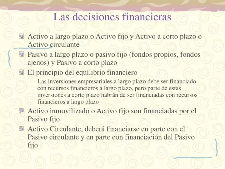 las decisiones financieras