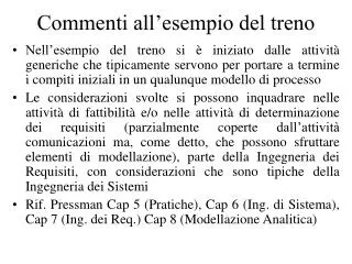 commenti all esempio del treno