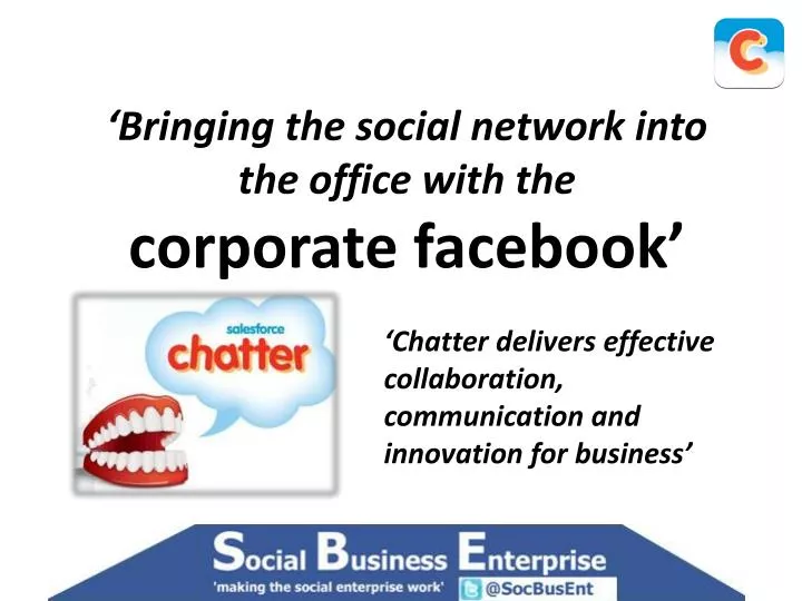 bringing the social network into the office with the corporate facebook