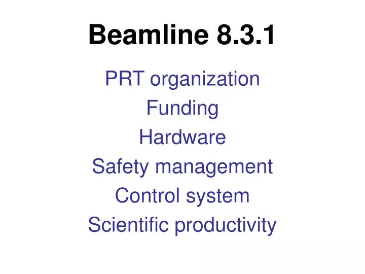beamline 8 3 1