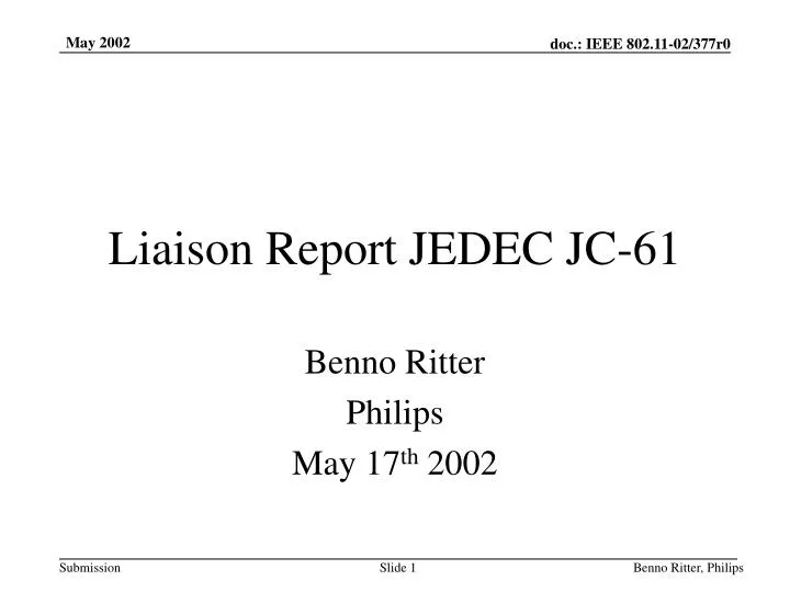 liaison report jedec jc 61