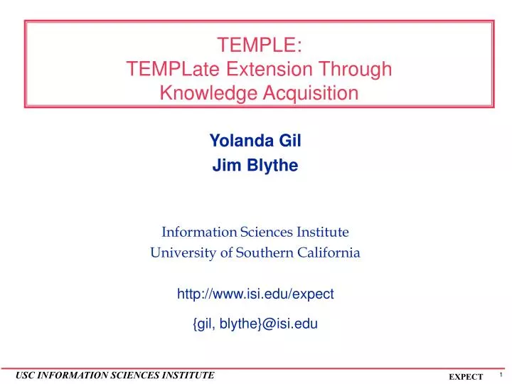 temple template extension through knowledge acquisition