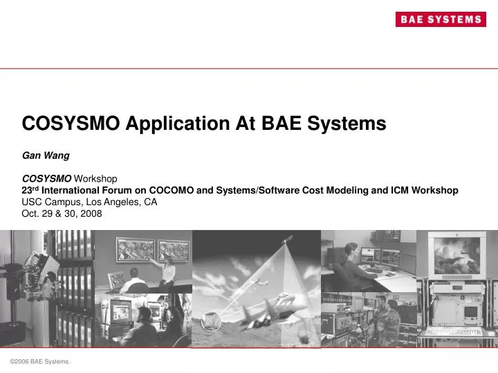 cosysmo application at bae systems