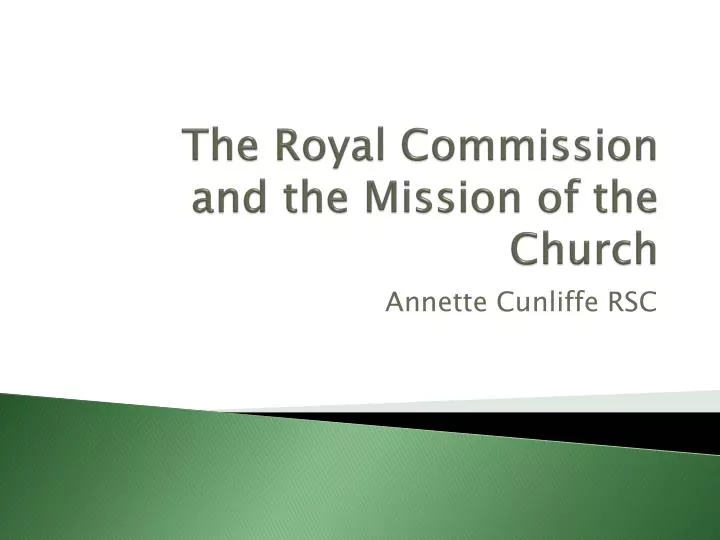 the royal commission and the mission of the church