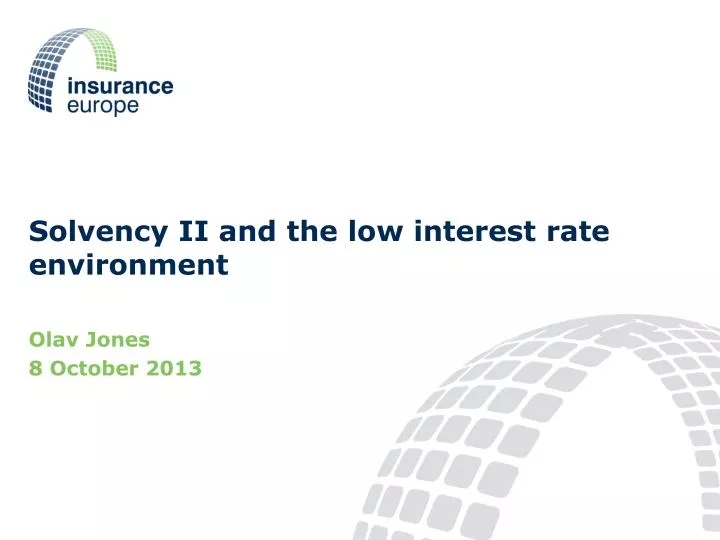 solvency ii and the low interest rate environment