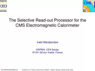 The Selective Read-out Processor for the CMS Electromagnetic Calorimeter