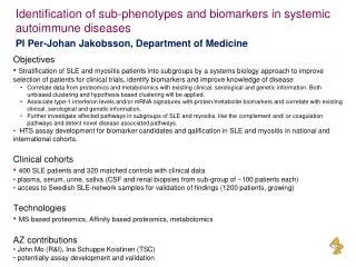 Identification of sub-phenotypes and biomarkers in systemic autoimmune diseases