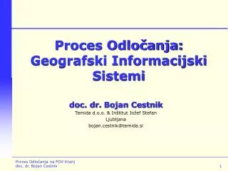 proces odlo anja geografski informacijski sistemi