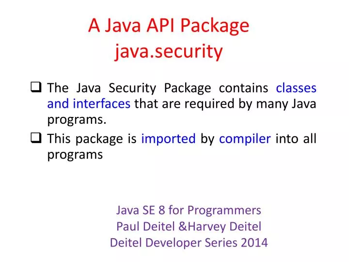 a java api package java security