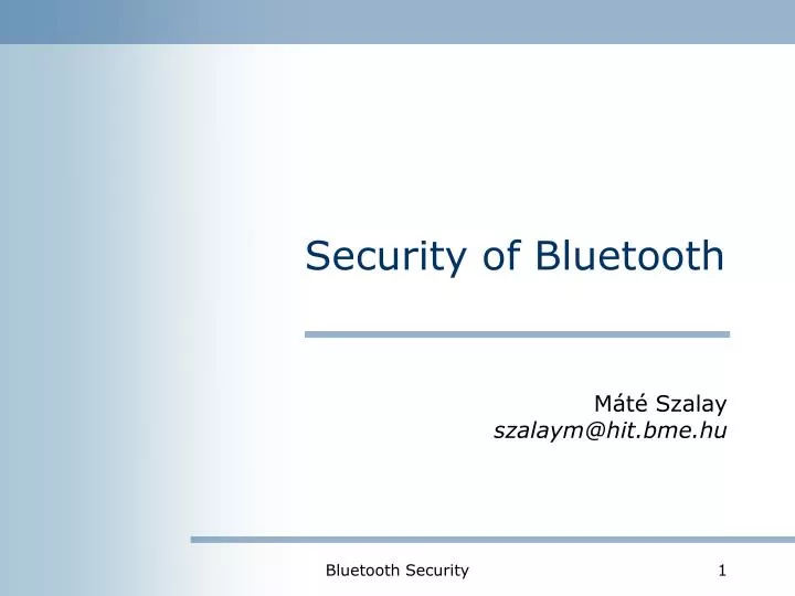 security of bluetooth