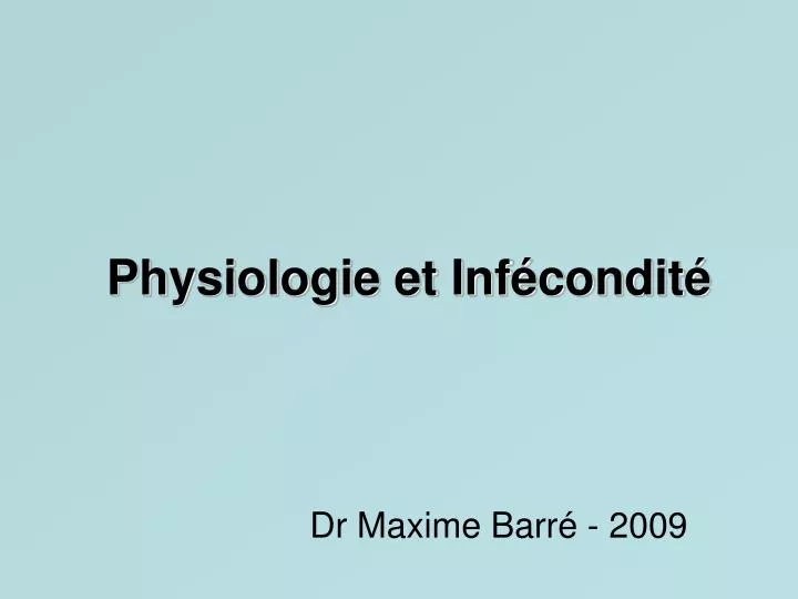 physiologie et inf condit