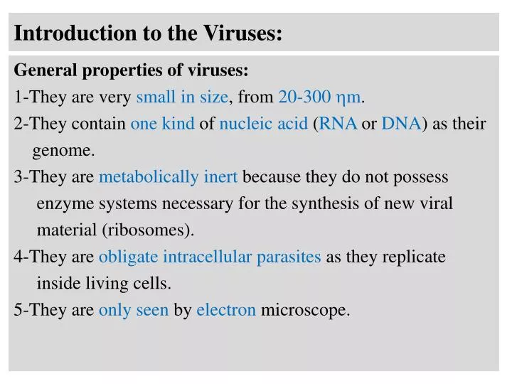 introduction to the viruses