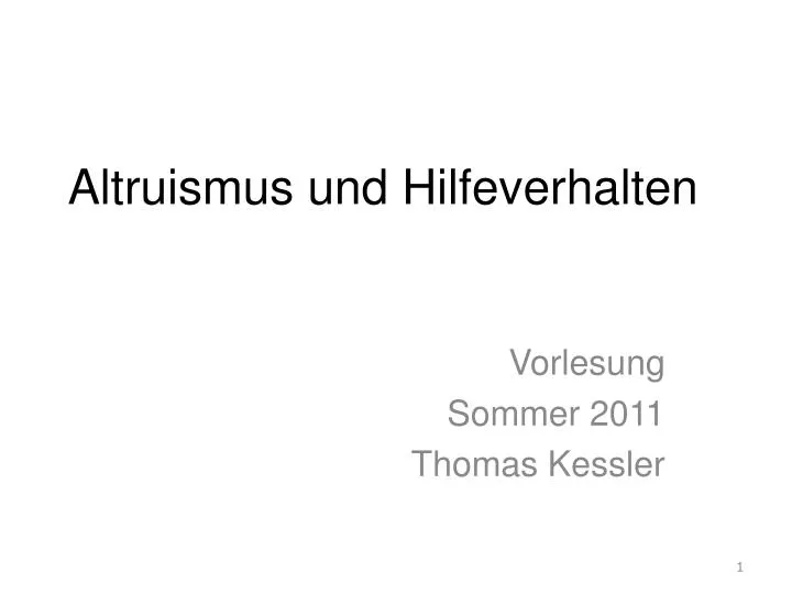 altruismus und hilfeverhalten