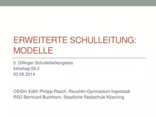 e rweiterte schulleitung modelle