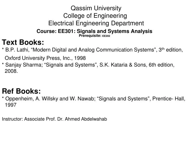 qassim university college of engineering electrical engineering department